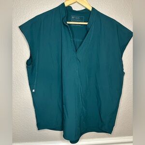 Figs Rafaela Oversized Scrub Top Women's Deep Teal Blouse